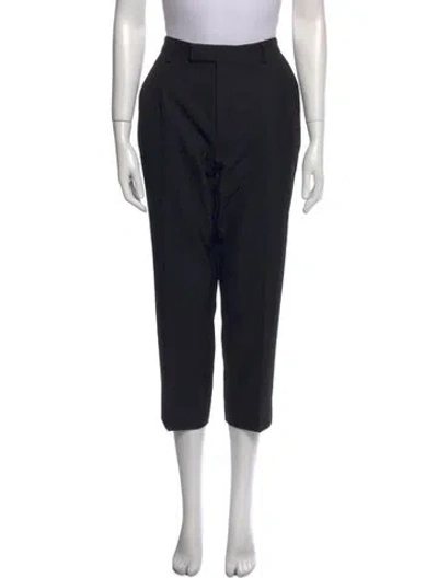 Pre-owned Celine Wool Straight Leg Pants In Black