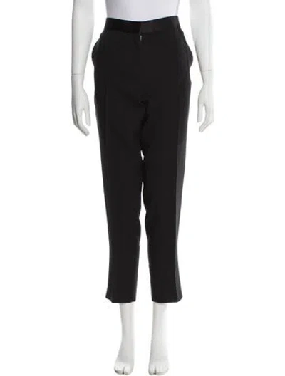 Pre-owned Celine Wool Straight Leg Pants In Black