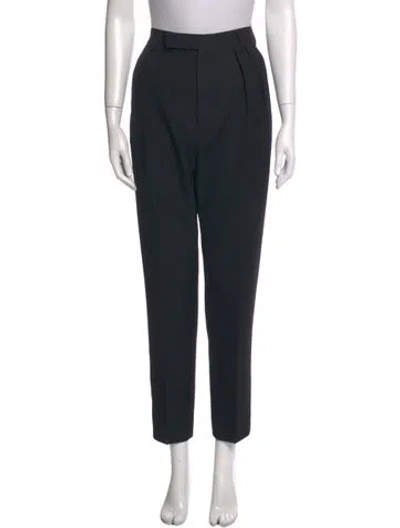 Pre-owned Celine Wool Straight Leg Pants In Black