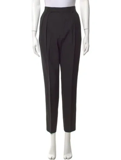 Pre-owned Celine Wool Straight Leg Pants In Black