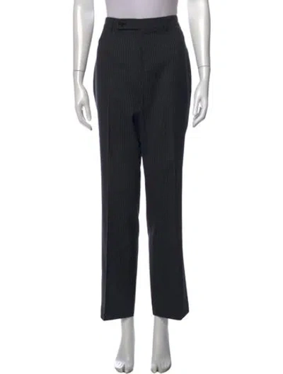 Pre-owned Celine Wool Straight Leg Pants In Black