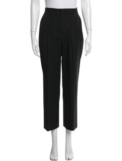 Pre-owned Celine Wool Straight Leg Pants In Black
