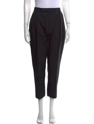 Pre-owned Celine Wool Straight Leg Pants In Black