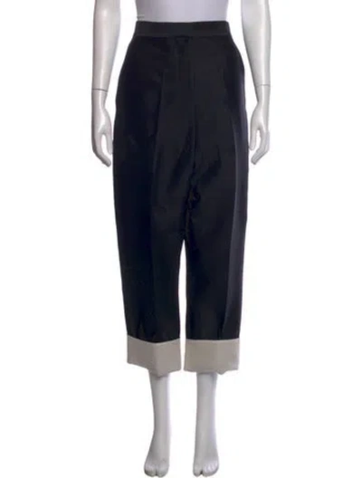 Pre-owned Celine Wool Straight Leg Pants In Black