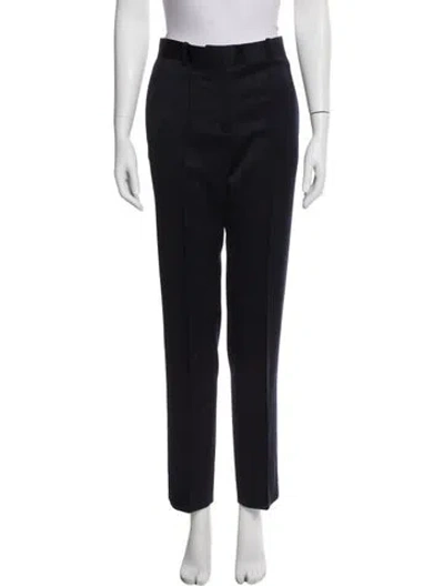 Pre-owned Celine Wool Straight Leg Pants In Blue