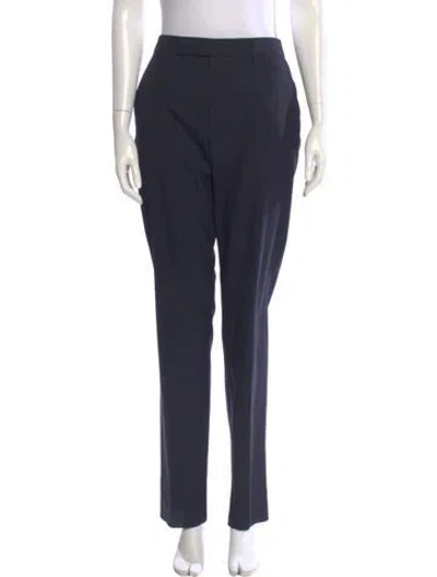 Pre-owned Celine Wool Straight Leg Pants In Blue