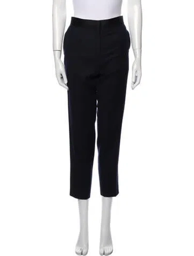 Pre-owned Celine Wool Straight Leg Pants In Blue