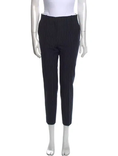 Pre-owned Celine Wool Straight Leg Pants In Blue