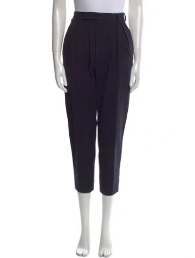 Pre-owned Celine Wool Straight Leg Pants In Blue