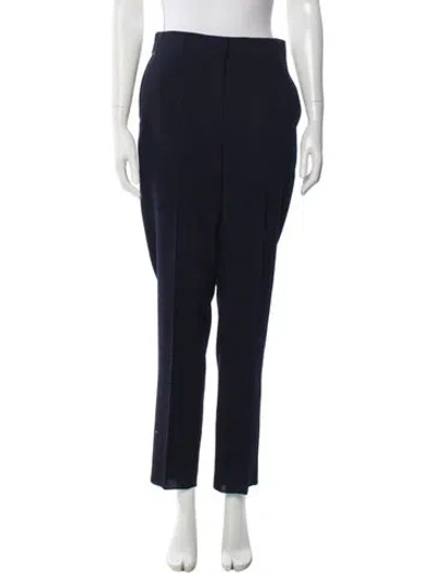 Pre-owned Celine Wool Straight Leg Pants In Blue