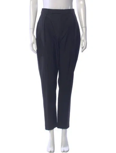 Pre-owned Celine Wool Straight Leg Pants In Blue