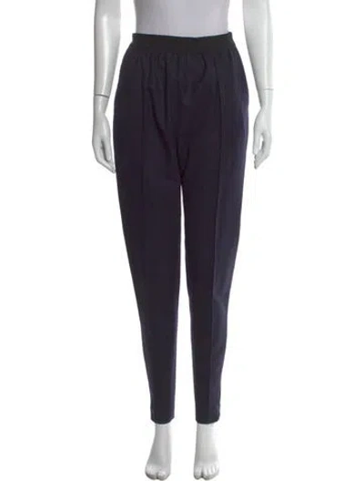 Pre-owned Celine Wool Straight Leg Pants In Blue