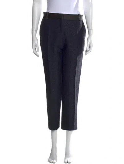 Pre-owned Celine Wool Straight Leg Pants In Blue