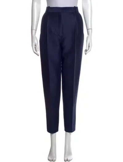 Pre-owned Celine Wool Straight Leg Pants In Blue