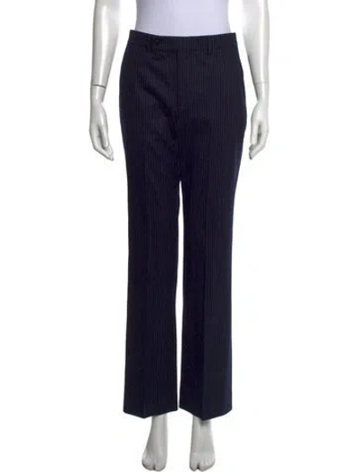 Pre-owned Celine Wool Straight Leg Pants In Blue