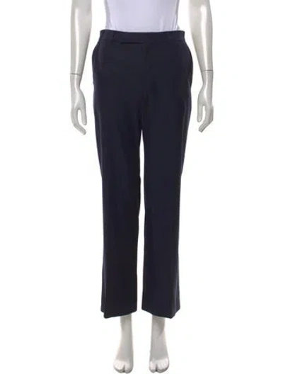 Pre-owned Celine Wool Straight Leg Pants In Blue