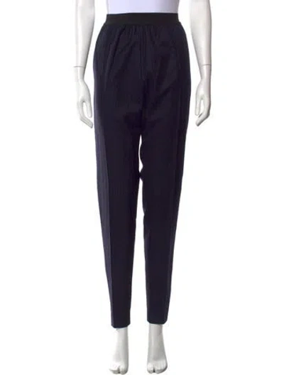 Pre-owned Celine Wool Straight Leg Pants In Blue
