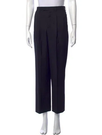 Pre-owned Celine Wool Straight Leg Pants In Blue