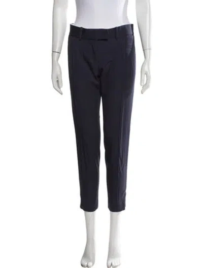 Pre-owned Celine Wool Straight Leg Pants In Blue