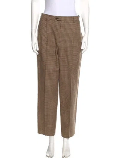 Pre-owned Celine Wool Straight Leg Pants In Brown