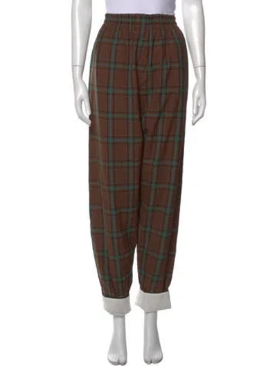 Pre-owned Celine Wool Straight Leg Pants In Brown