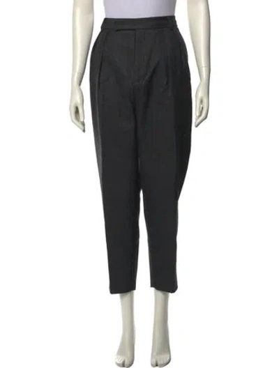 Pre-owned Celine Wool Straight Leg Pants In Gray