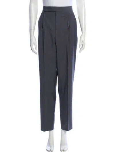 Pre-owned Celine Wool Straight Leg Pants In Gray