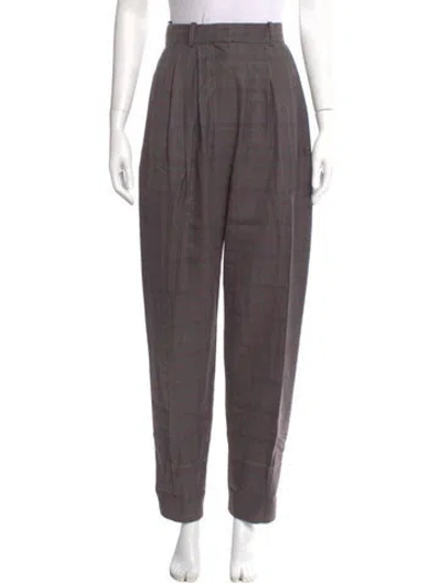 Pre-owned Celine Wool Straight Leg Pants In Gray