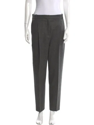 Pre-owned Celine Wool Straight Leg Pants In Gray