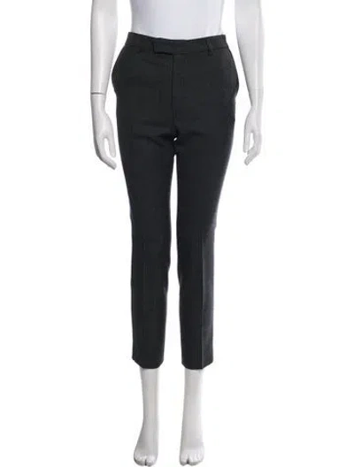 Pre-owned Celine Wool Straight Leg Pants In Gray