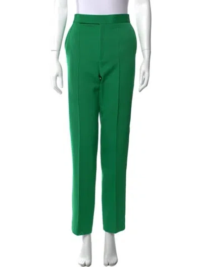 Pre-owned Celine Wool Straight Leg Pants In Green