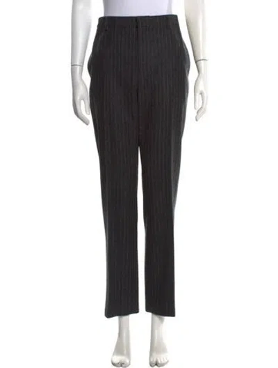 Pre-owned Celine Wool Straight Leg Pants In Grey