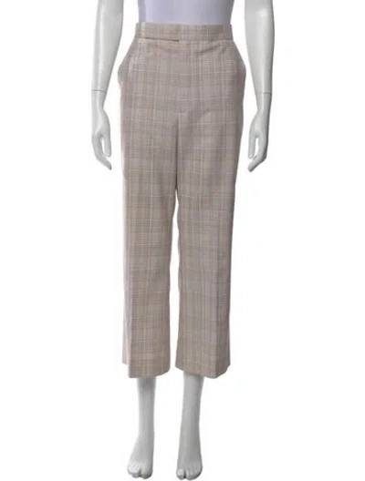 Pre-owned Celine Wool Straight Leg Pants In Neutral