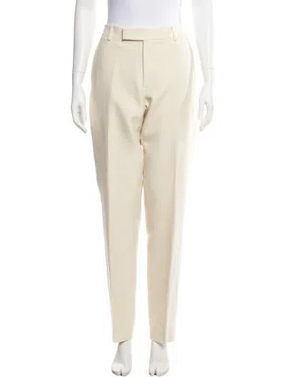 Pre-owned Celine Wool Straight Leg Pants In Neutral