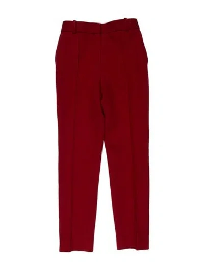 Pre-owned Celine Wool Straight Leg Pants In Red