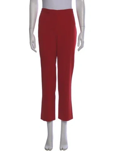 Pre-owned Celine Wool Straight Leg Pants In Red