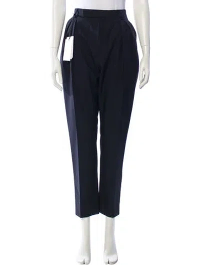 Pre-owned Celine Wool Straight Leg Pants W/ Tags In Blue