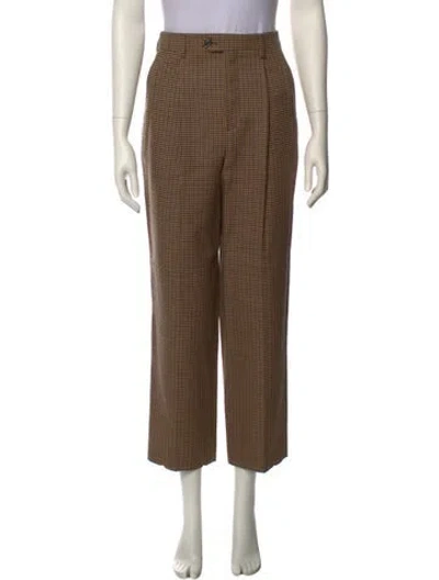 Pre-owned Celine Wool Straight Leg Pants W/ Tags In Brown