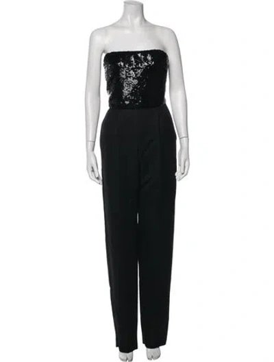 Pre-owned Celine Wool Strapless Jumpsuit In Black
