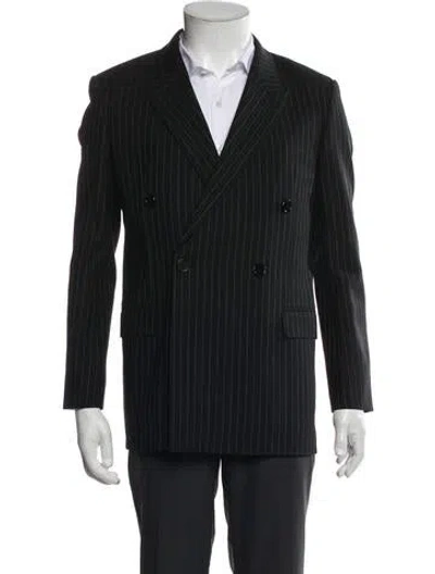 Pre-owned Celine Wool Striped Blazer In Black