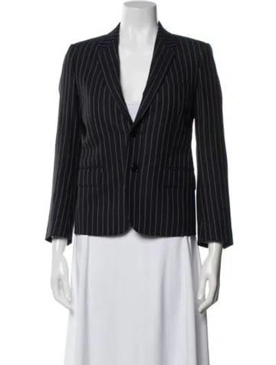 Pre-owned Celine Wool Striped Blazer In Black