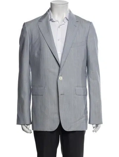 Pre-owned Celine Wool Striped Blazer In Blue