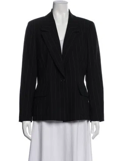 Pre-owned Celine Wool Striped Blazer In Blue