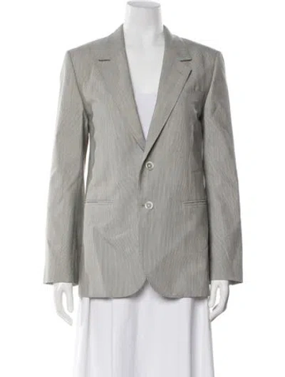 Pre-owned Celine Wool Striped Blazer In Gray