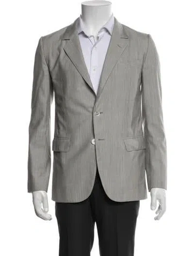Pre-owned Celine Wool Striped Blazer In Grey