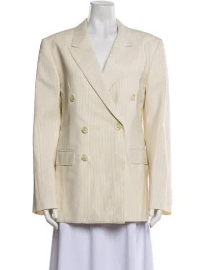 Pre-owned Celine Wool Striped Blazer In Neutral