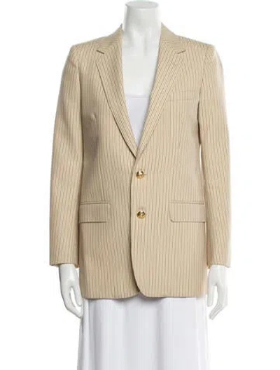 Pre-owned Celine Wool Striped Blazer In Neutral
