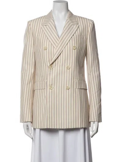 Pre-owned Celine Wool Striped Blazer In Neutrals