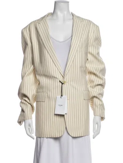 Pre-owned Celine Wool Striped Blazer In Neutrals