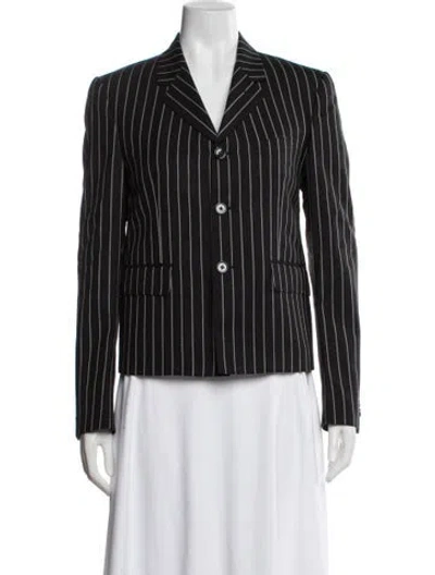 Pre-owned Celine Wool Striped Blazer W/ Tags In Black